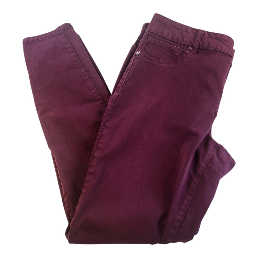 Maurices Burgundy Plum Staight Leg Pants Leg Earthy Minimalist Classic Chic